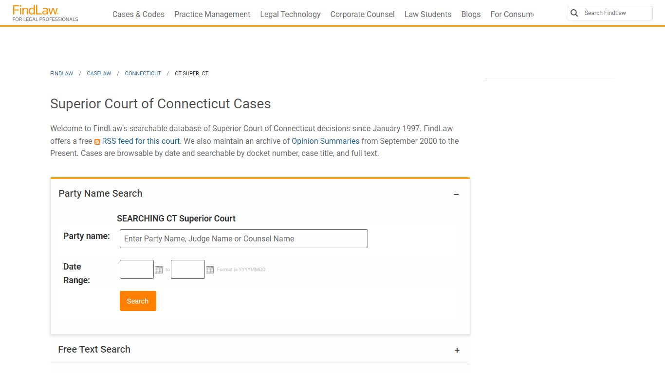 CT Superior Court Opinions and Cases | FindLaw